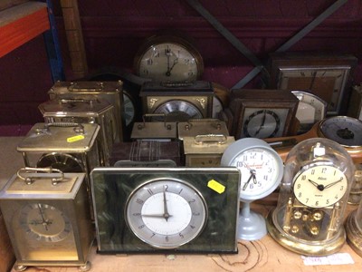 Lot 570 - Collection of various carriage, anniversary and mantel clocks and barometers