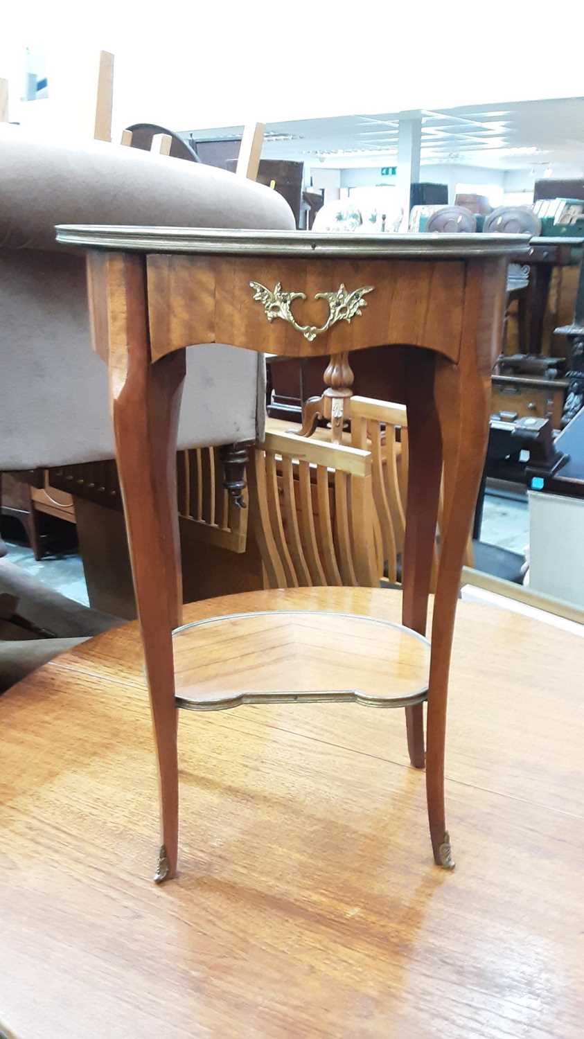 Lot 908 French parquetry kidney shaped side table