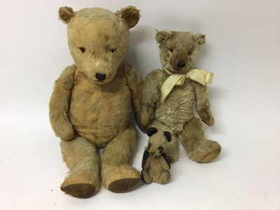 Lot 1930 - Two boxes of vintage dolls mainly small dolls plus two old mohair bears and a little panda