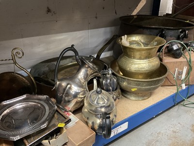 Lot 238 - Large copper vessel, other metalwares, vintage telephones etc