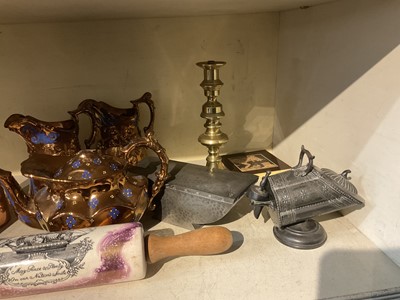 Lot 249 - Lot Wedgwood black Basalt teaware and decorative china and metalware