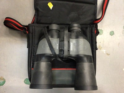 Lot 448 - Pair of binoculars, Sony camcorder, Minolta camera with zoom lens, and similar items