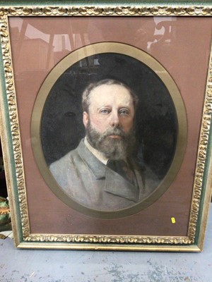 Lot 284 - John Whitehead Walton (19th century), pair of pastel portraits of a Gentleman and Lady, the first signed and dated 1890, oval, 61 x 47cm, glazed frame