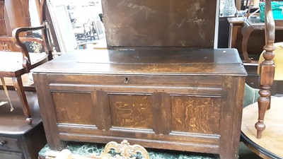 Lot 1008 - Eighteenth century oak coffer