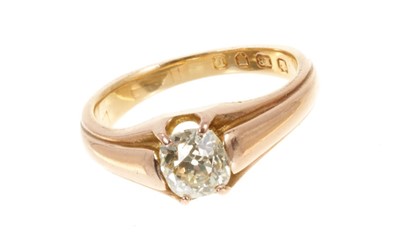 Lot 589 - Victorian diamond single stone ring