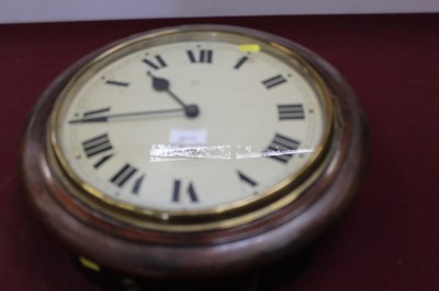 Lot 2717 - 20th century station masters wall dial clock with roman numeral dial.