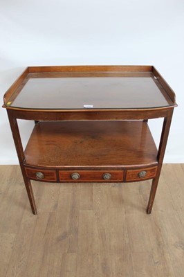 Lot 1024 - 19th century mahogany two tier wash stand with raised gallery top and a single drawer to tier below