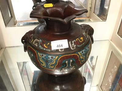 Lot 464 - Chinese bronze and cloisonné enamel vase
