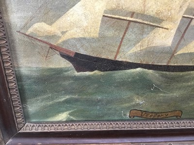 Lot 52 - 19th century style oil of the ‘Victory’ tea clipper, image 50cm x 40cm