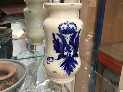 Lot 461 - 19th century continental tin glazed pottery drug jar