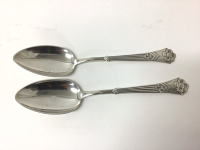 Lot 59 - Two Danish silver table spoons, Copenhagen marks.
