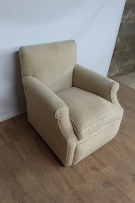 Lot 1001 - Early 20th century arm chair upholstered in neutral fabric