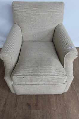 Lot 1001 - Early 20th century arm chair upholstered in neutral fabric