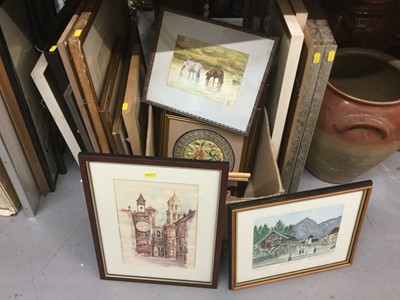 Lot 359 - Collection of pictures to include watercolours, oils, prints etc