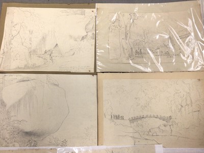 Lot 328 - Collection of seven unframed early 19th century pencil sketches of India