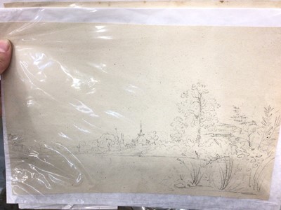 Lot 328 - Collection of seven unframed early 19th century pencil sketches of India
