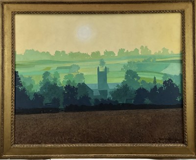 Lot 11 - Christopher Price oil on board - 'Dawn I', signed and dated 1979, 72cm x 93cm, in gilt frame