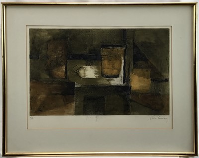 Lot 14 - René Carcan (1925-1993) signed etching - abstract, E/A, 49cm x 33cm mounted in glazed gilt frame