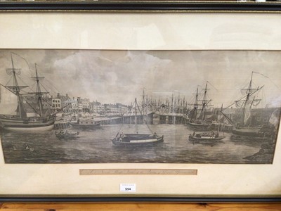 Lot 554 - Etching, "A North West View of Great Yarmouth" mounted, framed and glazed, together with an oil on canvas, "Near Acle, Great Yarmouth", in gilt frame