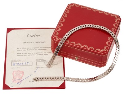 Lot 503 - Cartier 18ct white gold necklace in box with certificate