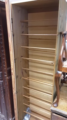 Lot 1012 - Pine shoe cupboard  with mirrored glass door