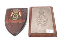 Lot 534 - 9th Lancers hand-painted regimental badge on...