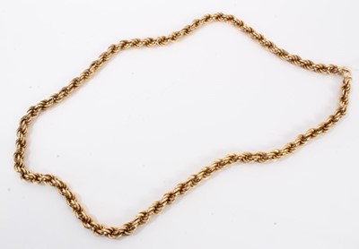 Lot 609 - 18ct yellow gold rope twist necklace