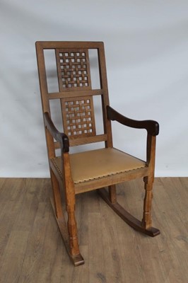 Lot 1314 - Robert Mouseman Thompson oak rocking chair