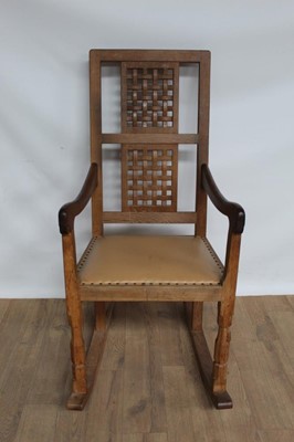 Lot 1314 - Robert Mouseman Thompson oak rocking chair