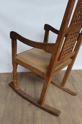 Lot 1314 - Robert Mouseman Thompson oak rocking chair