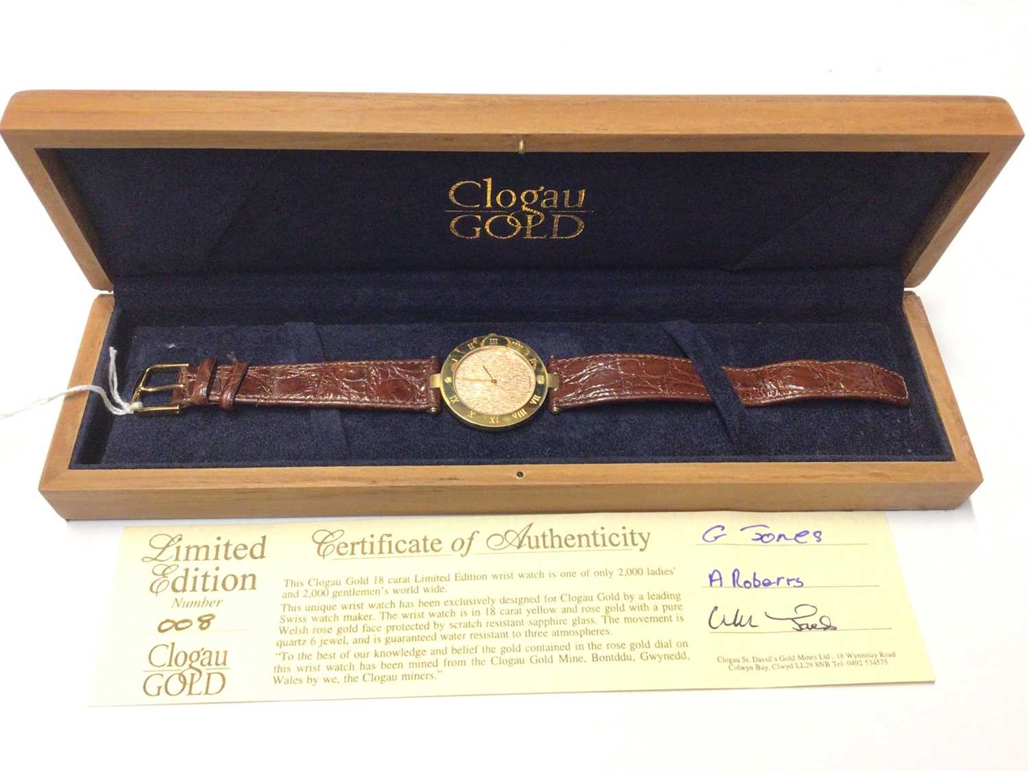 Lot 8 - Clogau 18ct gold cased limited edition wristwatch