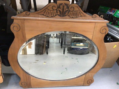 Lot 417 - Group of mirrors and pictures including a framed black and white photograph of a gardener