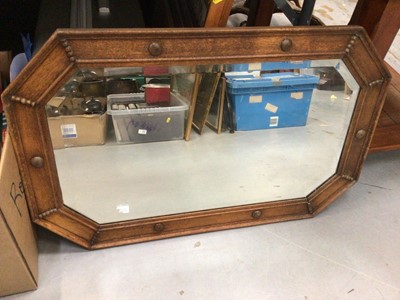 Lot 417 - Group of mirrors and pictures including a framed black and white photograph of a gardener