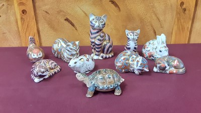 Lot 1257 - Nine various Royal Crown Derby animal paperweights