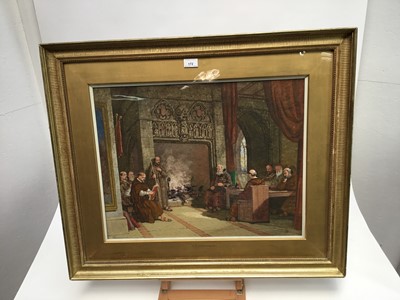 Lot 172 - George Cattermole watercolour monks in an interior
