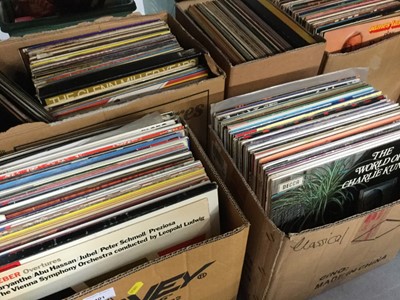 Lot 401 - Five boxes of vinyl LP records including classical and easy listening