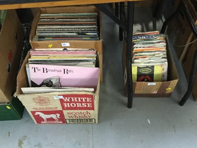 Lot 400 - Two boxes 1980s and 1990s vinyl pop LPs plus a box of singles