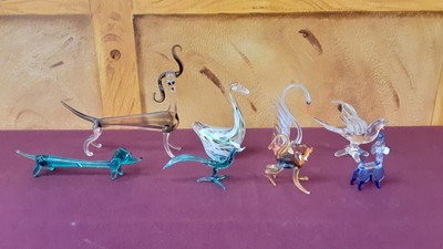 Lot 1198 - Collection of Murano glass animals