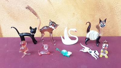 Lot 1198 - Collection of Murano glass animals