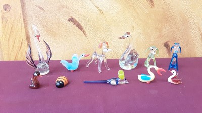 Lot 1198 - Collection of Murano glass animals