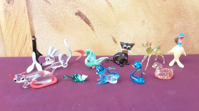 Lot 1198 - Collection of Murano glass animals