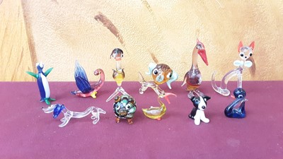 Lot 1198 - Collection of Murano glass animals