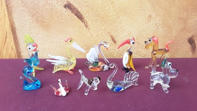 Lot 1198 - Collection of Murano glass animals