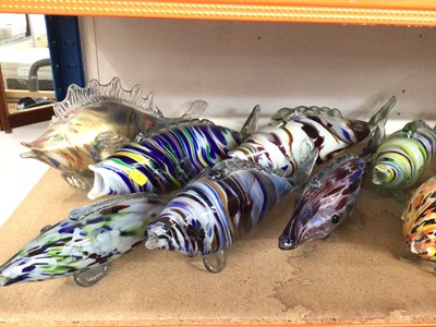 Lot 308 - Collection of End of Day glass fish ornaments