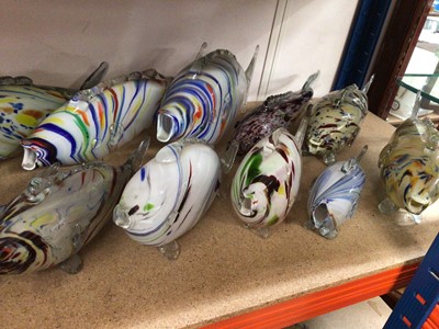 Lot 308 - Collection of End of Day glass fish ornaments