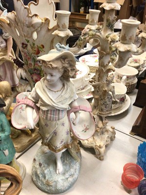 Lot 290 - Group Continental porcelain figures, animals and other ceramics