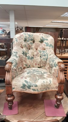 Lot 952 - Victorian button back armchair