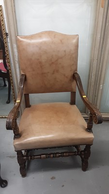 Lot 1045 - Victorian oak elbow chair