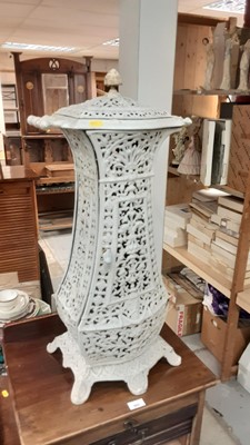 Lot 963 - Victorian white painted cast iron conservatory heater