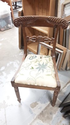 Lot 1105 - Regency mahogany dining chair, Georgian mahogany carver chair and another open elbow chair (3)